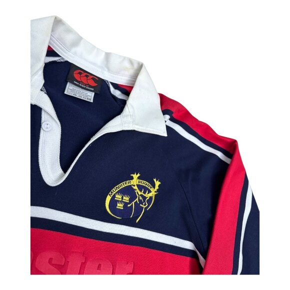 Vintage 2003 MUNSTER RUGBY NEW ZEALAND Heavyweight Long Sleeve Polo Shirt Medium - Picture 5 of 7